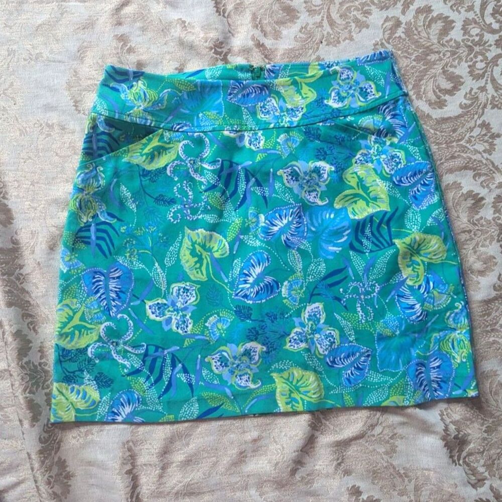 Lilly Pulitzer Jonas Skort In a Flutter Botanical Tropical Green Size 8